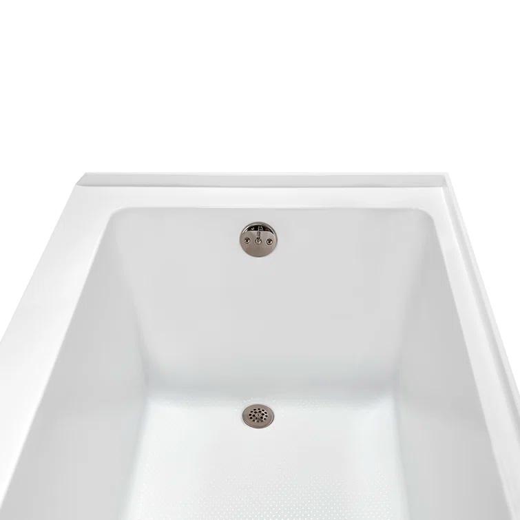 Streamline Bath Streamline 60 in. x 32 in. Acrylic Left-Hand Drain Alcove Bathtub in Glossy White With External Drain NAL-5560-BNK