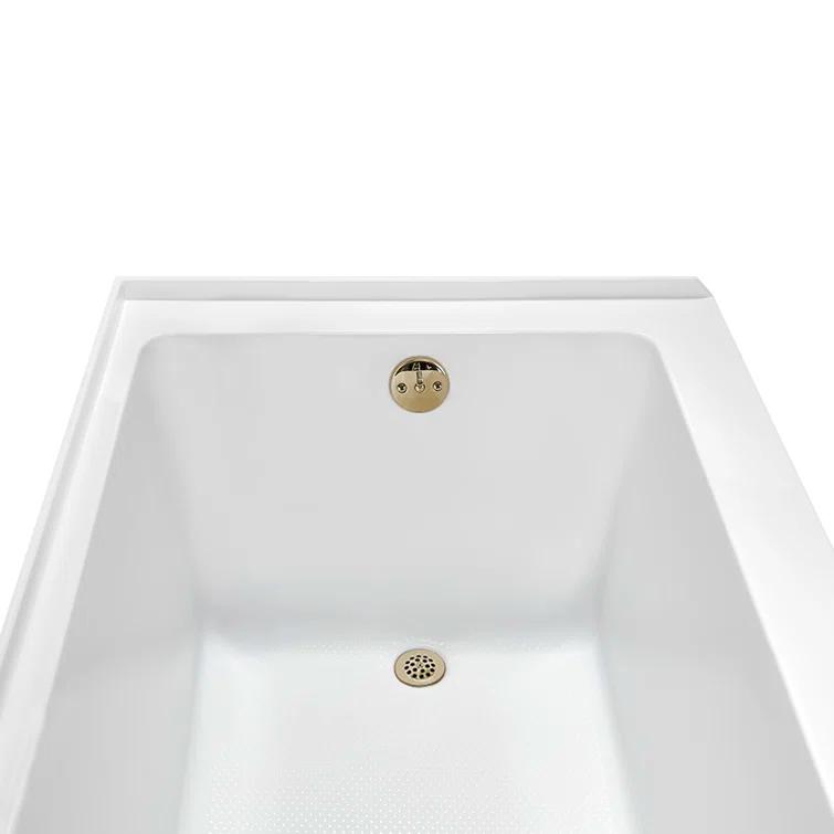 Streamline Bath Streamline 60 in. x 32 in. Acrylic Right-Hand Drain Alcove Bathtub in Glossy White With External Drain NAL-5580-PBR