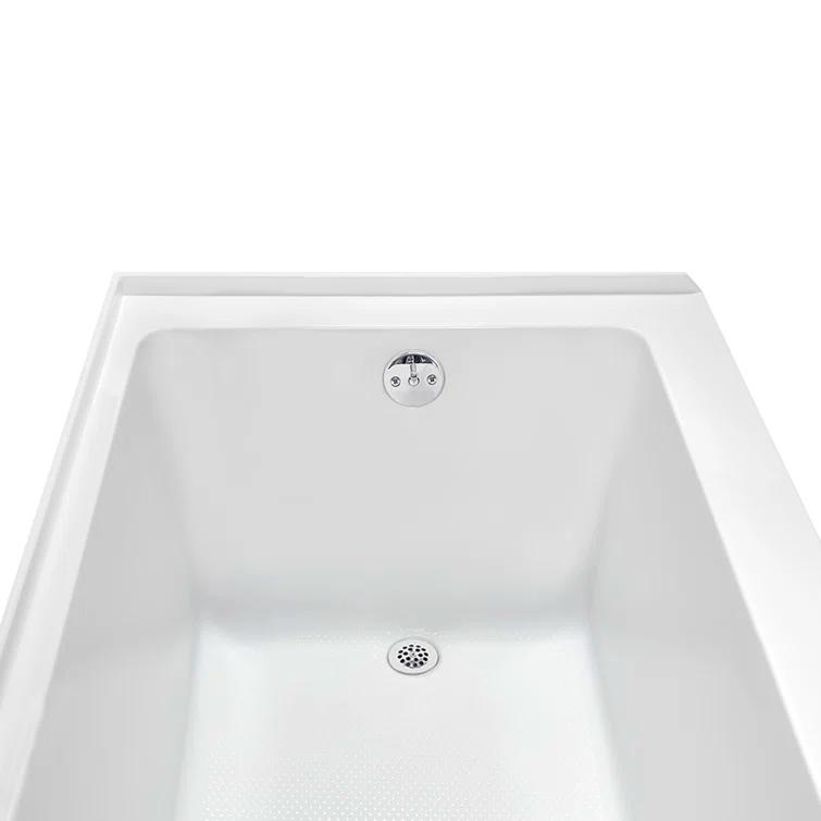 Streamline Bath Streamline 60 in. x 32 in. Acrylic Right-Hand Drain Alcove Bathtub in Glossy White With External Drain NAL-5580-WH