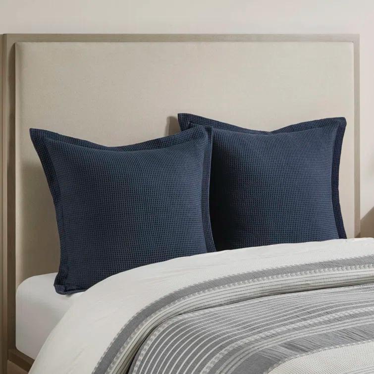 Murphy Oversized Cotton Jacquard Comforter Set With Euro Shams And Throw Pillows