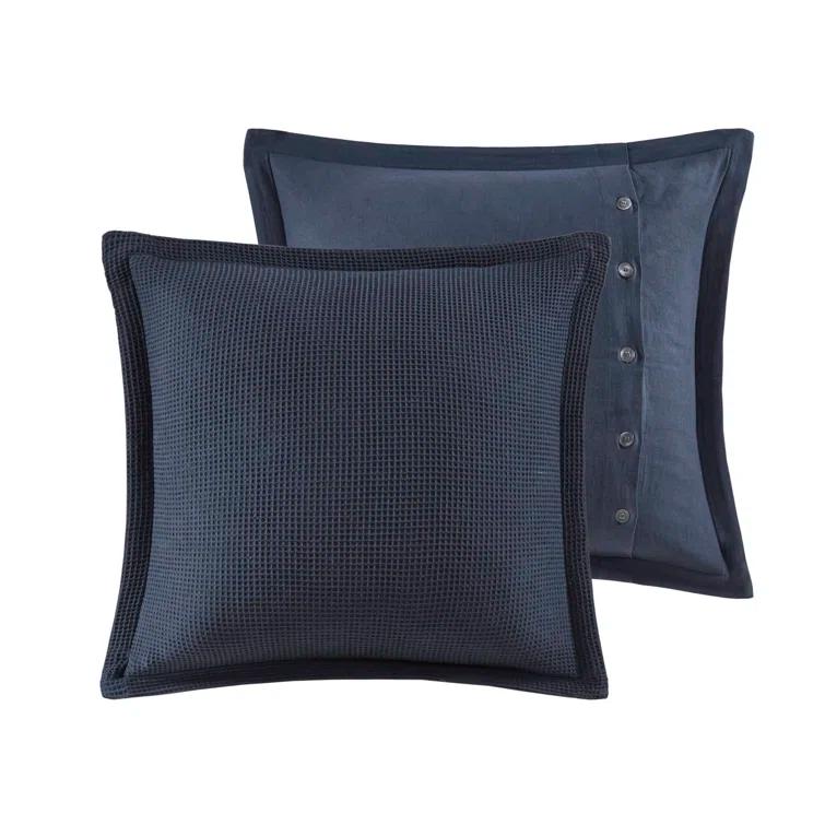 Murphy Oversized Cotton Jacquard Comforter Set With Euro Shams And Throw Pillows