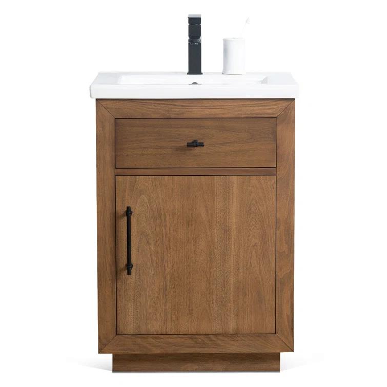 24'' Free Standing Single Bathroom Vanity with Ceramic Top