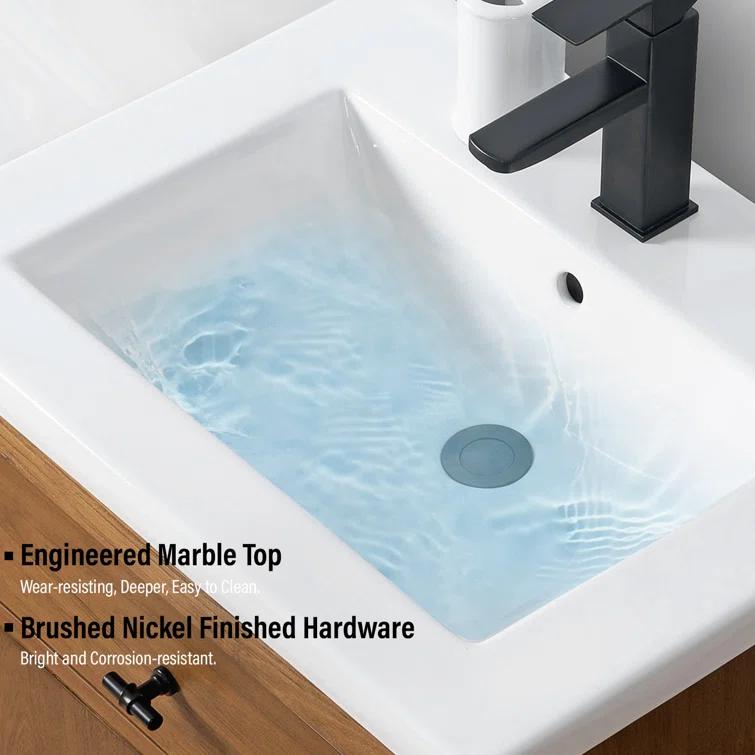 24'' Free Standing Single Bathroom Vanity with Ceramic Top