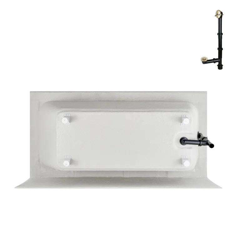 Streamline Bath Streamline 60 in. x 30 in. Acrylic Left-Hand Drain Alcove Bathtub in Glossy White With External Drain NAL-5640-PBR