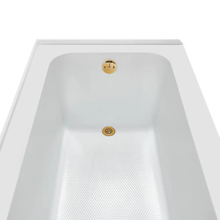 Streamline Bath Streamline 60 in. x 30 in. Acrylic Right-Hand Drain Alcove Bathtub in Glossy White With External Drain NAL-5660-BGL