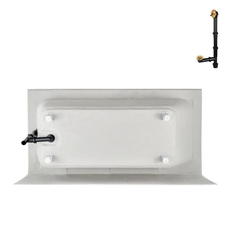 Streamline Bath Streamline 60 in. x 30 in. Acrylic Right-Hand Drain Alcove Bathtub in Glossy White With External Drain NAL-5660-BGL