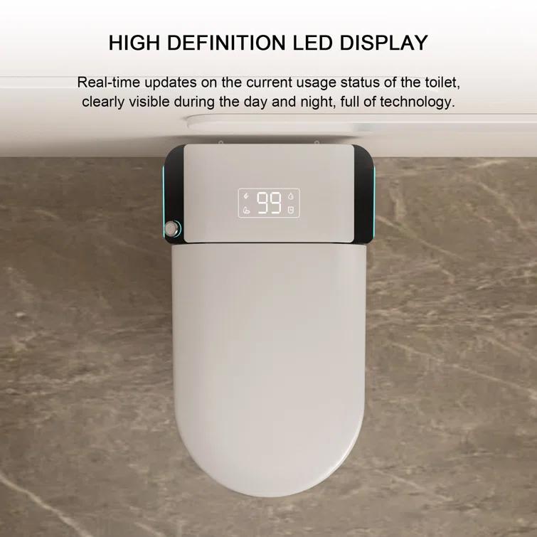 1.28 GPF Smart Bidet Toilet Single Flush Elongated Toilet Bidet Warm Water Clean Auto Flush Bidet