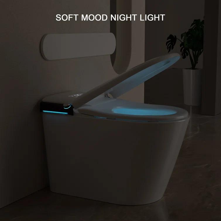 1.28 GPF Smart Bidet Toilet Single Flush Elongated Toilet Bidet Warm Water Clean Auto Flush Bidet