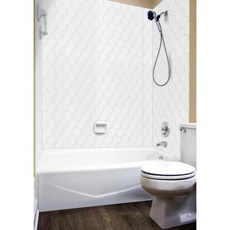 Hex Tile - Mirroflex - Tub and Shower Wall Panel