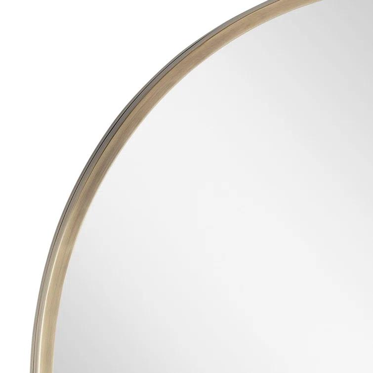 Signature Hardware Colborne 32-1/2" x 24" Modern Oval Framed Bathroom Wall Mirror
