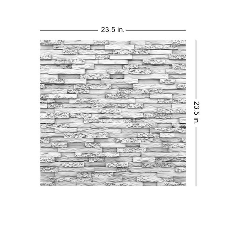 Stone 23.5" x 23.5" Seamless Glue-up 3D Wall Panels