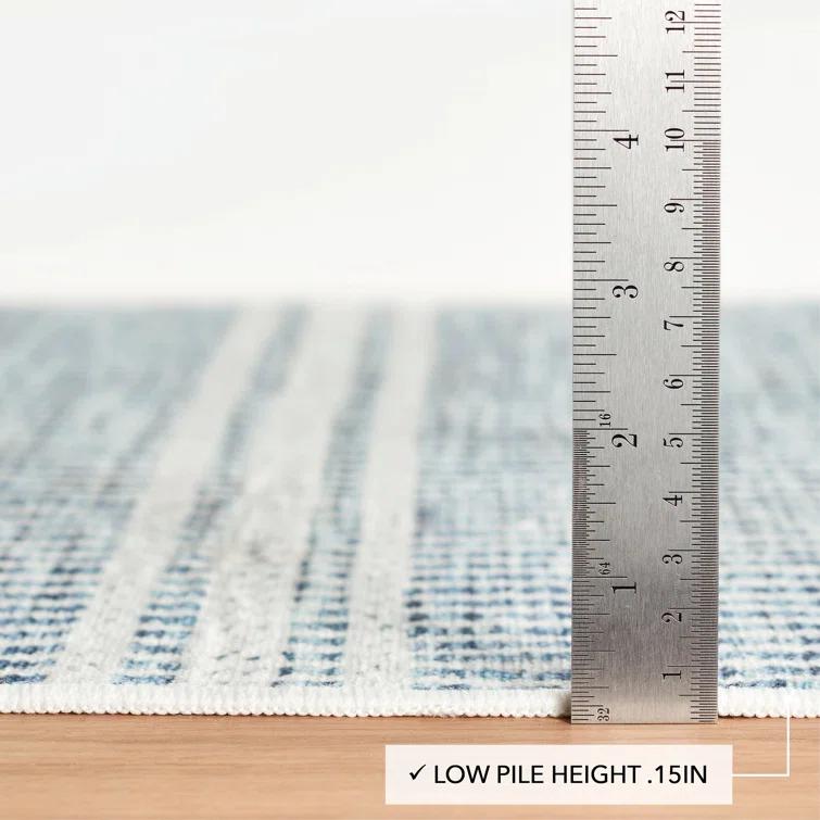 Malta Blue Machine Washable Rug