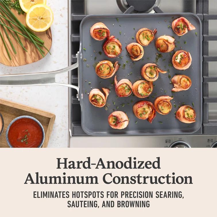 Calphalon Calphalon  Premier Ceramic Nonstick 11" Square Griddle, Mushroom Gray