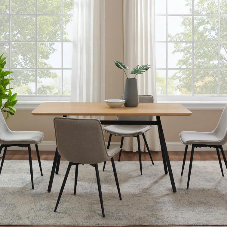 Faijal Ash Metal Base Dining Table