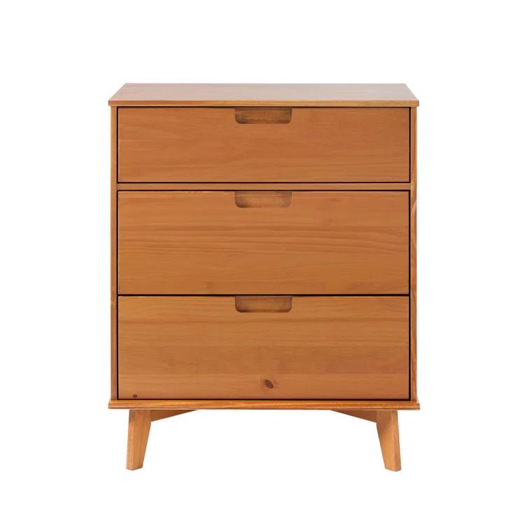 Yarber Groove 3 Drawer Solid Wood Chest