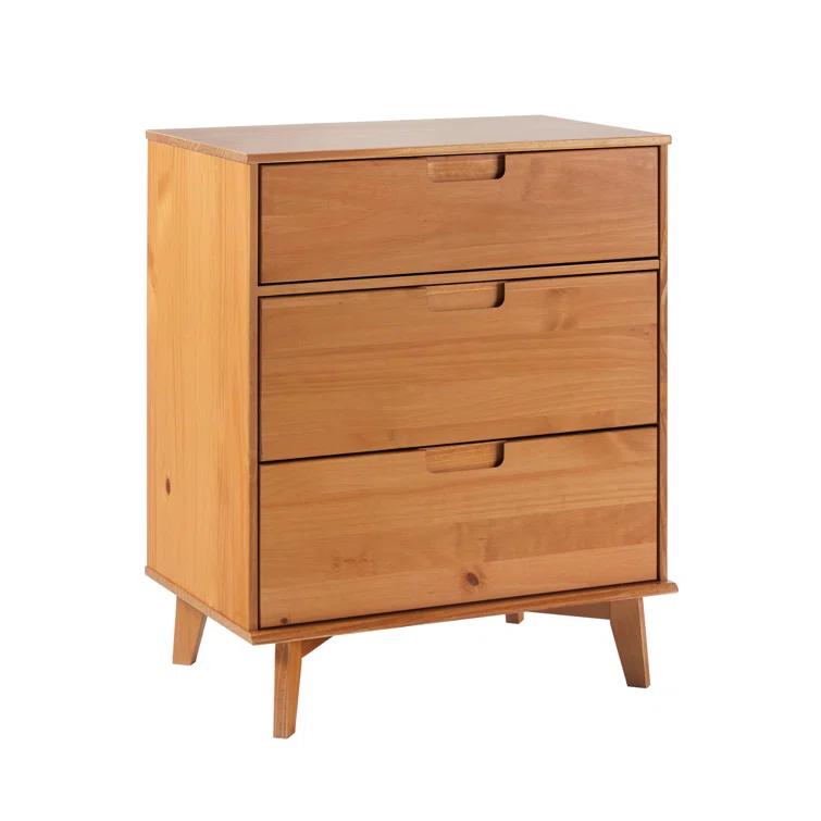 Yarber Groove 3 Drawer Solid Wood Chest