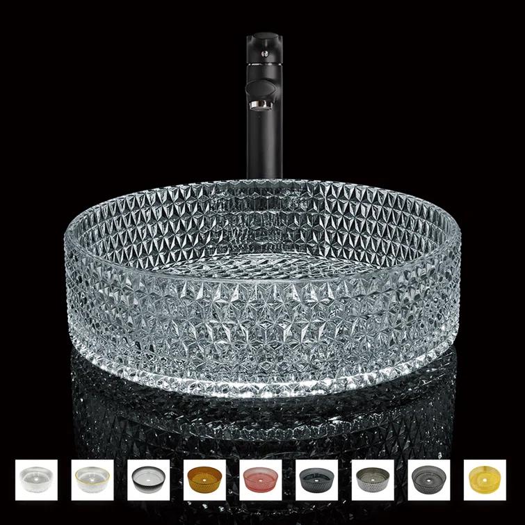 Scotch 14" Glass Circular Bathroom Vessel Sink - Timeless Collection