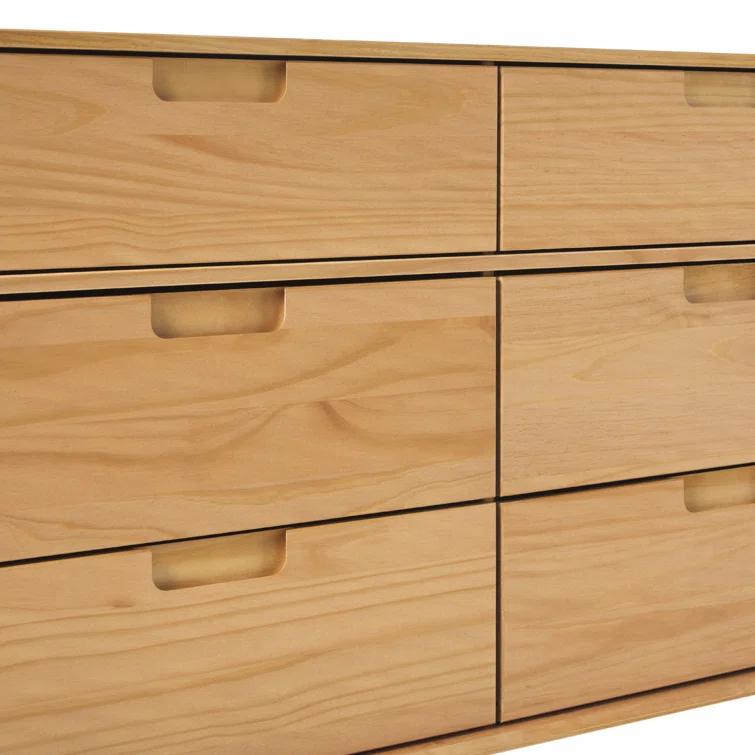 Yarber 6 Drawer Solid Wood Double Dresser