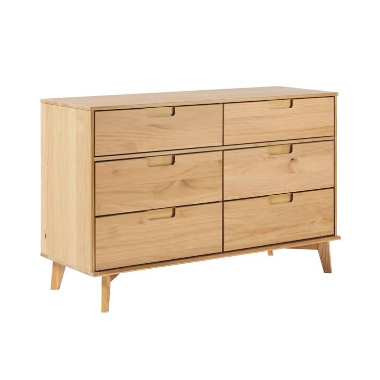 Yarber 6 Drawer Solid Wood Double Dresser
