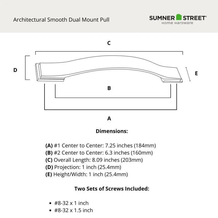 Architectural 3 1/2" Center to Center Arch Pull