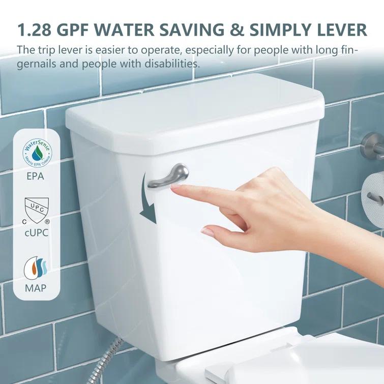 Traditional 21-inch Height Extra Tall Toilet for Bathrooms, Elongated Toilet Seat