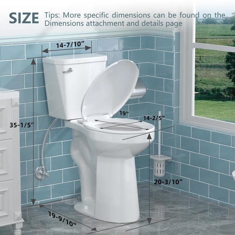 Traditional 21-inch Height Extra Tall Toilet for Bathrooms, Elongated Toilet Seat
