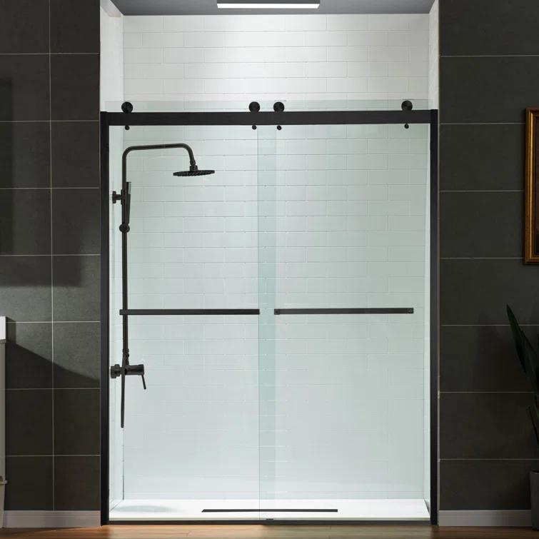 56-60" W x 76" H Double Sliding Frameless Shower Door with 3/8 in. Clear Glass