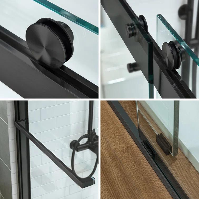 56-60" W x 76" H Double Sliding Frameless Shower Door with 3/8 in. Clear Glass