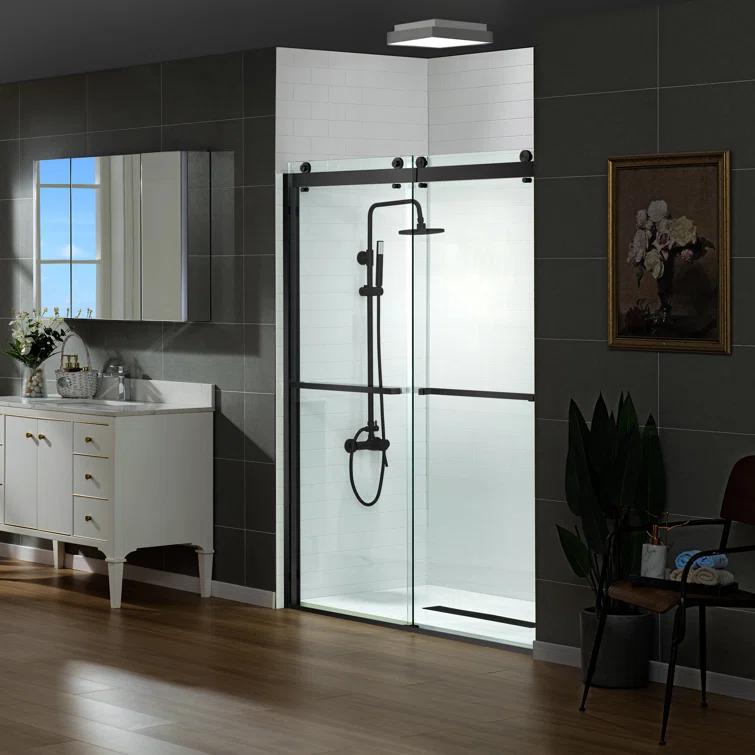 56-60" W x 76" H Double Sliding Frameless Shower Door with 3/8 in. Clear Glass