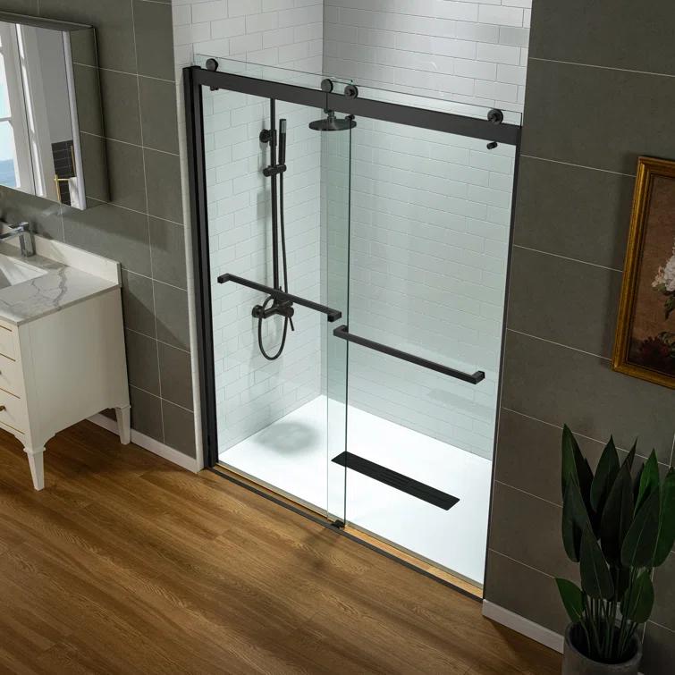 56-60" W x 76" H Double Sliding Frameless Shower Door with 3/8 in. Clear Glass