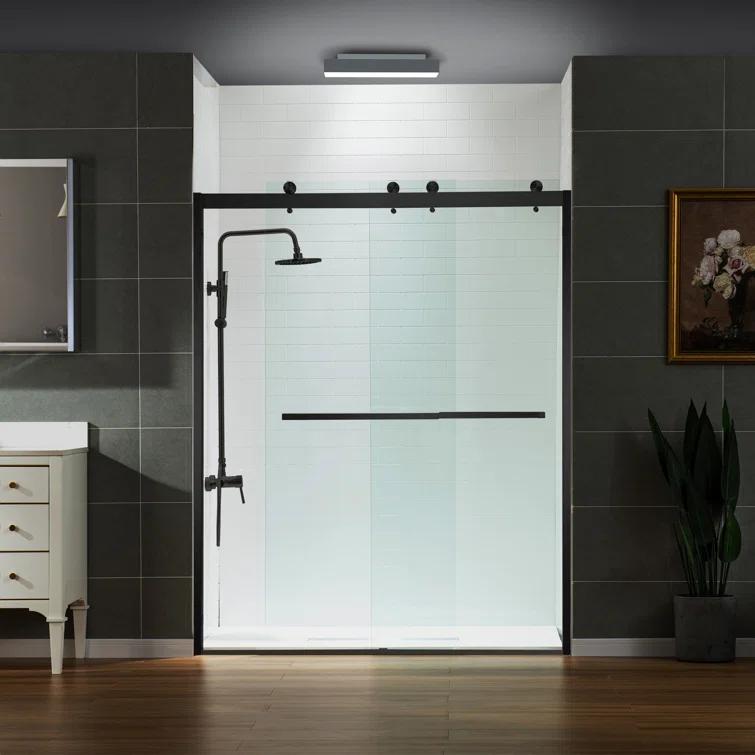 56-60" W x 76" H Double Sliding Frameless Shower Door with 3/8 in. Clear Glass