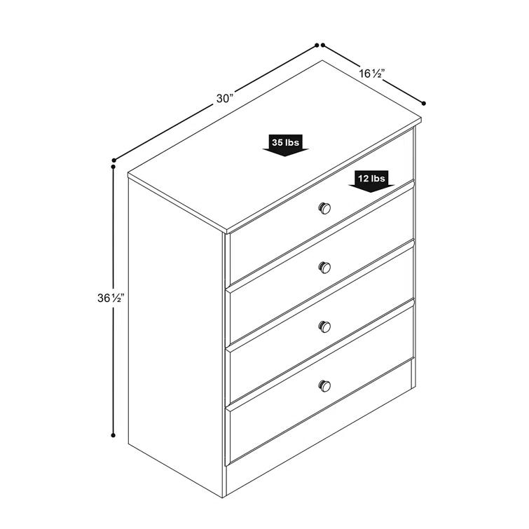 Mcclarrie Simplistic 4 Drawer 30" W Dresser