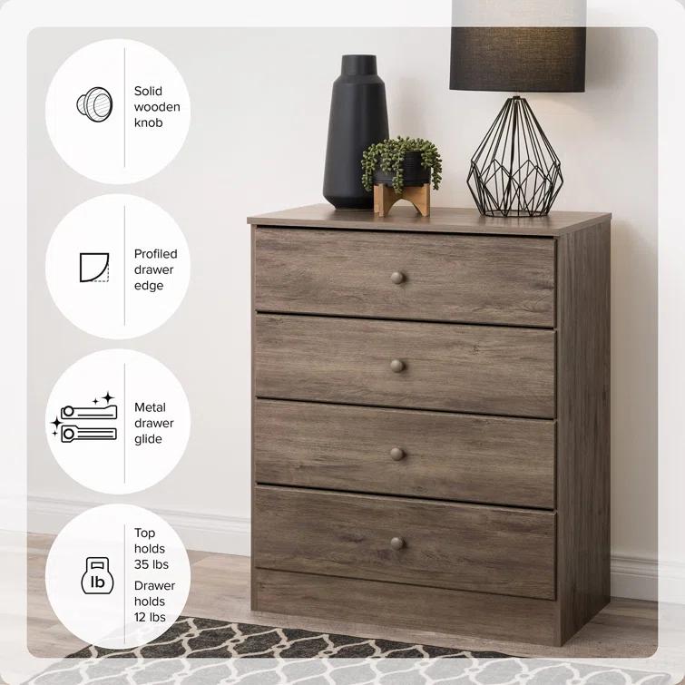 Mcclarrie Simplistic 4 Drawer 30" W Dresser