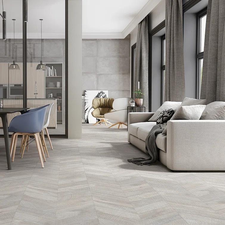 Chevron 24 in. x 48 in. Matte Porcelain Floor and Wall Tile (15.49 Sq. Ft. / Case)