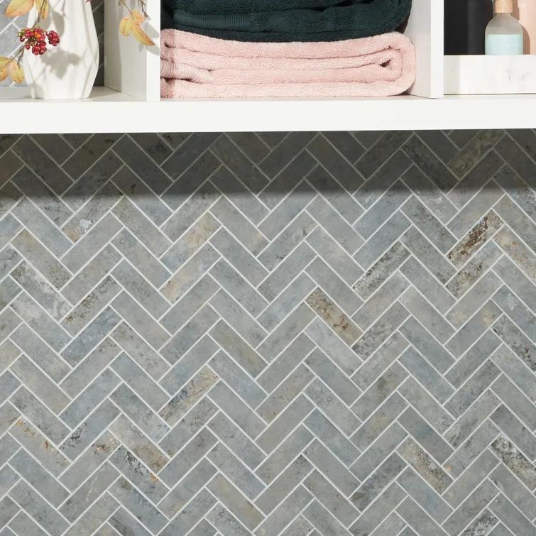 Mantis 10.03 in. x 10.62 in. Herringbone Matte Porcelain Floor & Wall Mosaic Tile (0.75 Sq.Ft./Each)