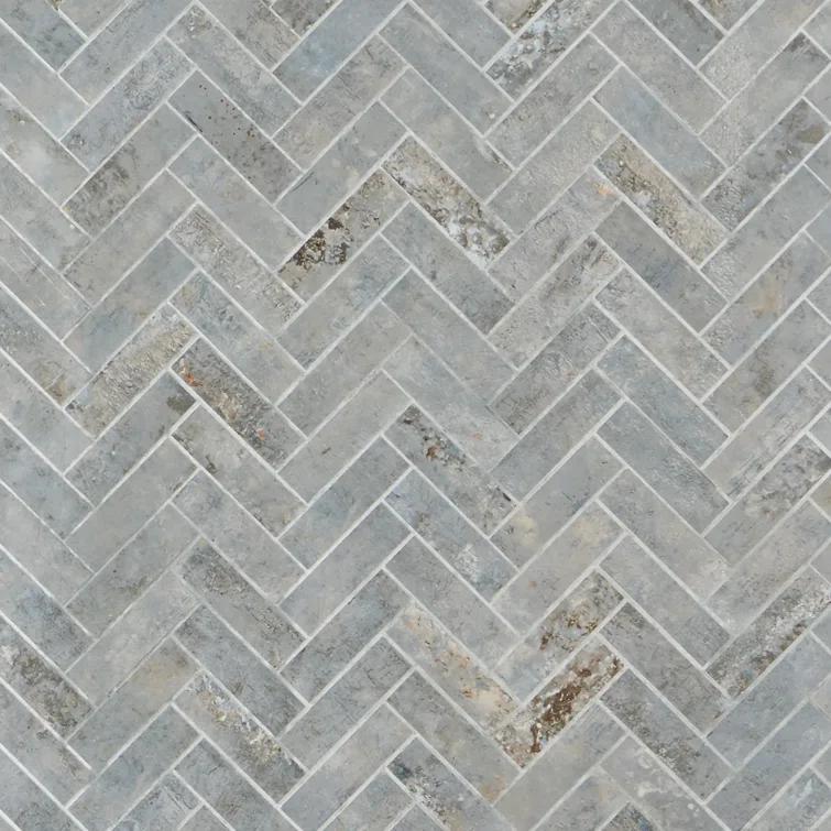 Mantis 10.03 in. x 10.62 in. Herringbone Matte Porcelain Floor & Wall Mosaic Tile (0.75 Sq.Ft./Each)