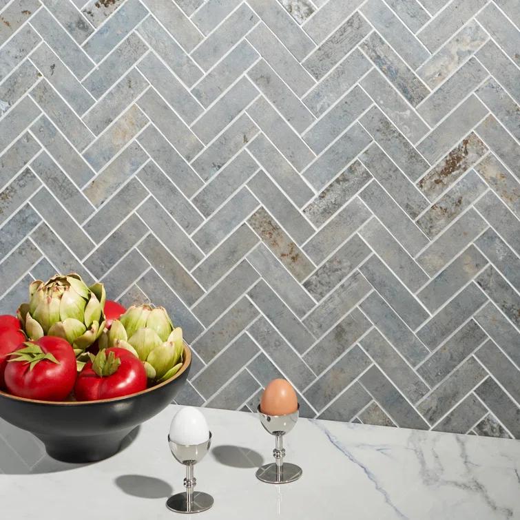 Mantis 10.03 in. x 10.62 in. Herringbone Matte Porcelain Floor & Wall Mosaic Tile (0.75 Sq.Ft./Each)
