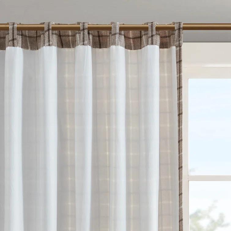 Anaheim Woven Plaid Room Darkening Thermal Fleece Lined Single Curtain Panel