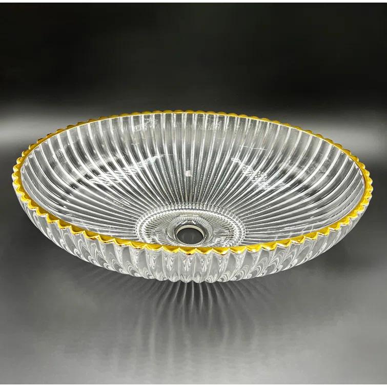 Majestic 21" Glass Oval Vessel Bathroom Sink