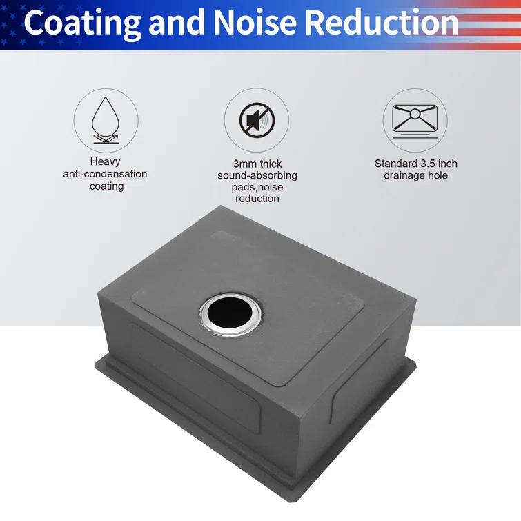 23'' L Undermount Single Bowl Stainless Steel Kitchen Sink