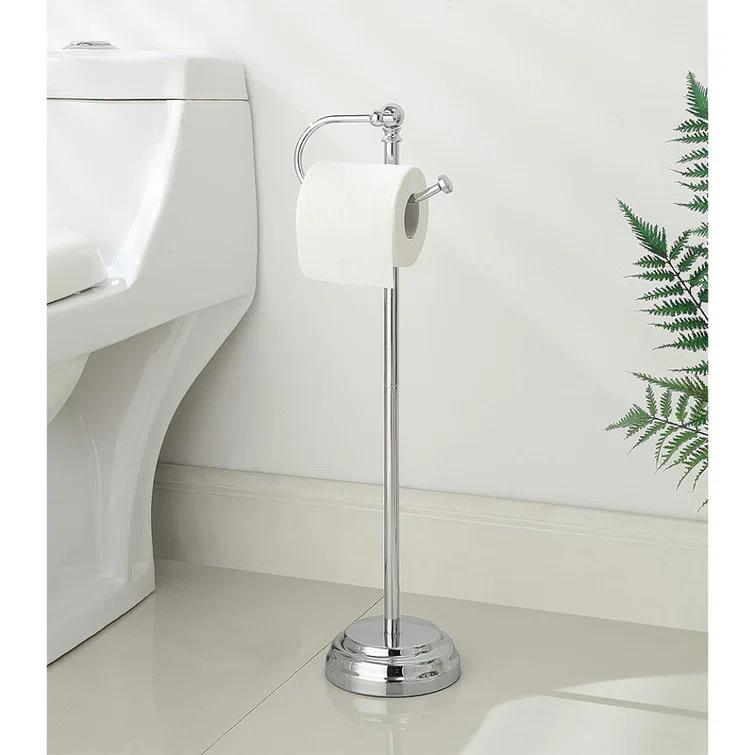 Bathroom Free Standing Toilet Paper Roll Holder Stand