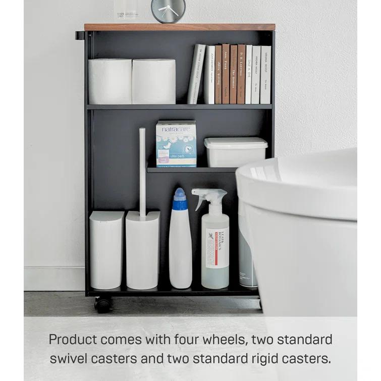 Yamazaki Slim Rolling Bathroom Cart with Handle