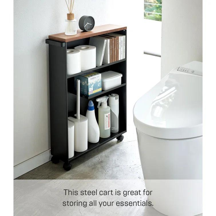 Yamazaki Slim Rolling Bathroom Cart with Handle