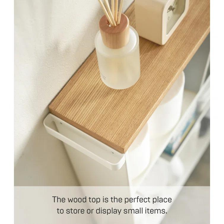Yamazaki White Rolling Bathroom Cart