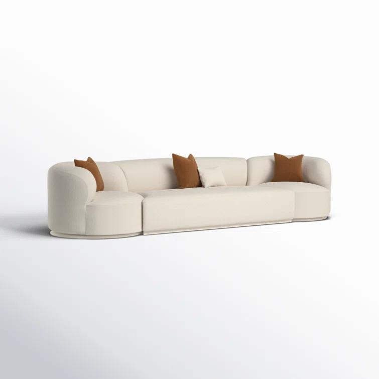 TOV Furniture Fickle Boucle 3-Piece Chaise Modular Sofa