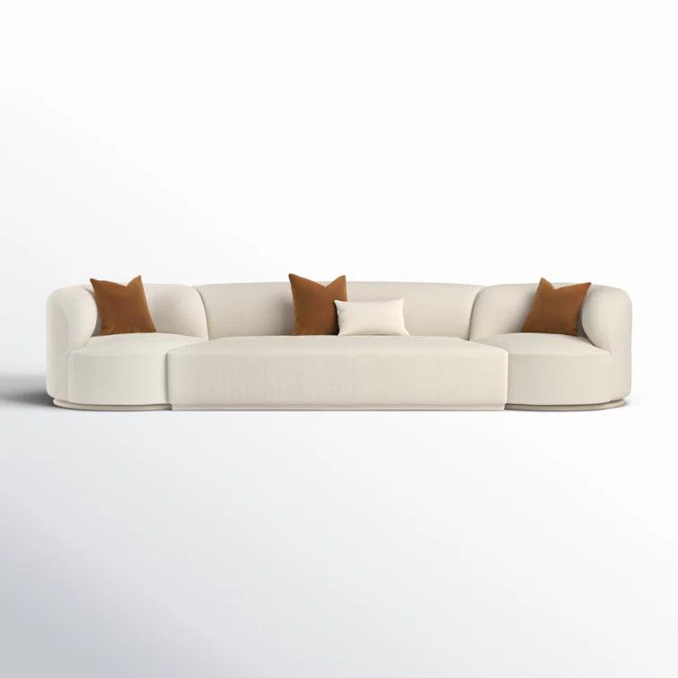 TOV Furniture Fickle Boucle 3-Piece Chaise Modular Sofa