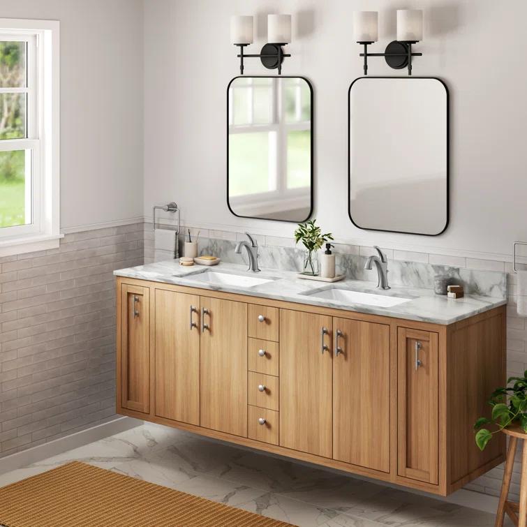 KRAUS Elavo. Rectangular Porcelain Ceramic Undermount Bathroom Sink In White With Overflow Drain, KCU-243