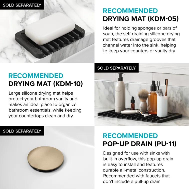 KRAUS Elavo. Rectangular Porcelain Ceramic Undermount Bathroom Sink In White With Overflow Drain, KCU-243