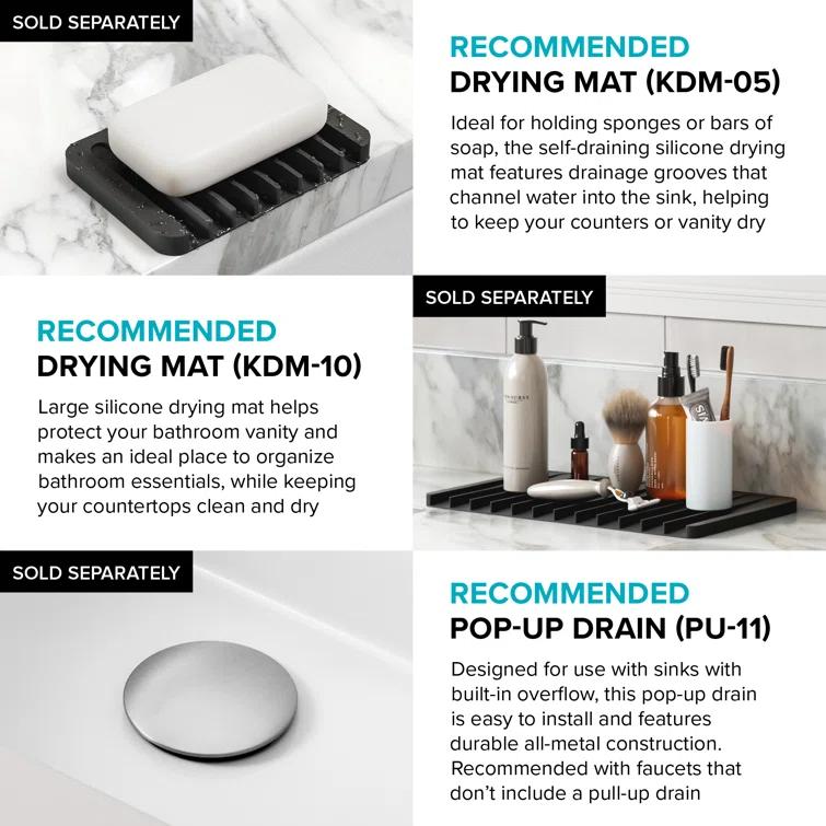 KRAUS Elavo. Rectangular Porcelain Ceramic Undermount Bathroom Sink In White With Overflow Drain, KCU-242