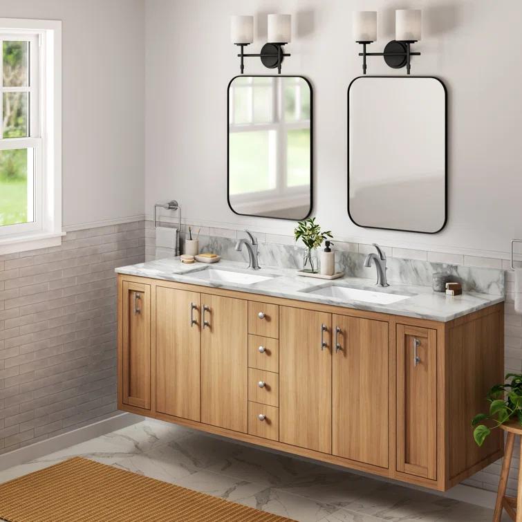 KRAUS Elavo. Rectangular Porcelain Ceramic Undermount Bathroom Sink In White With Overflow Drain, KCU-242